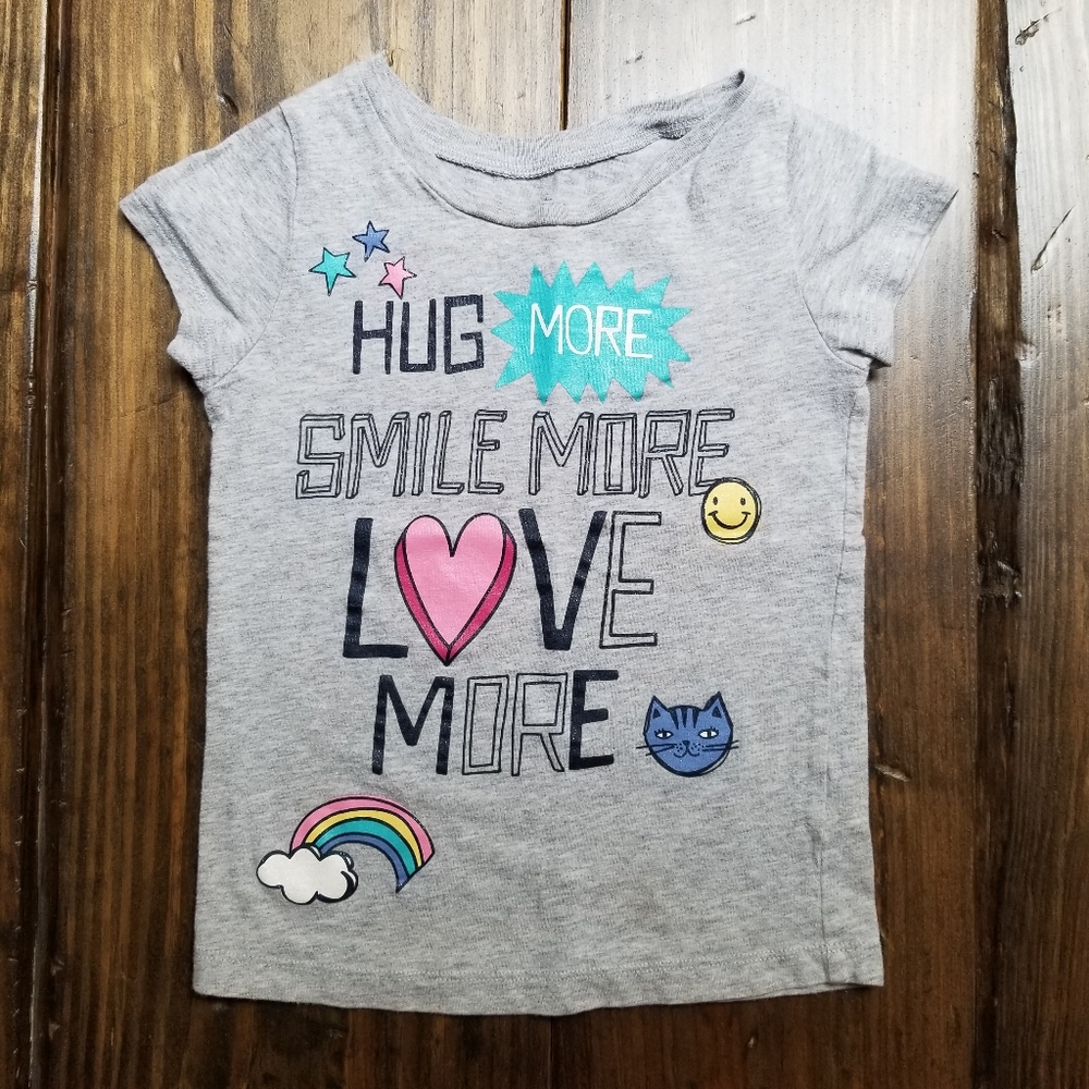Carter's Girls Inspirational Tshirt Hug Smile Love